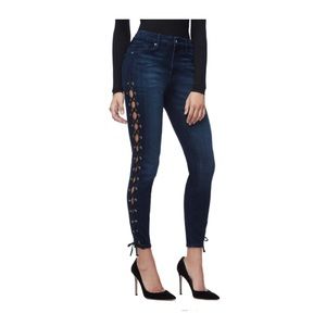 Good American- GOOD LEGS LACE UP high waisted jeans